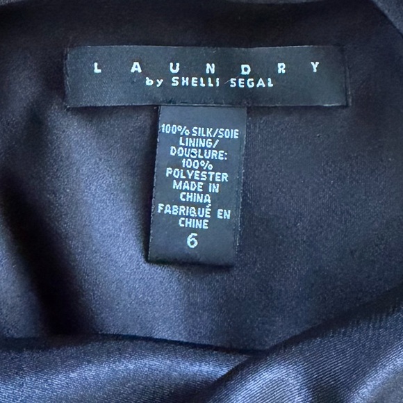 LAUNDRY By Shelli Segal Elegant Black Silk Dress Size 6 Women’s - Picture 15 of 16